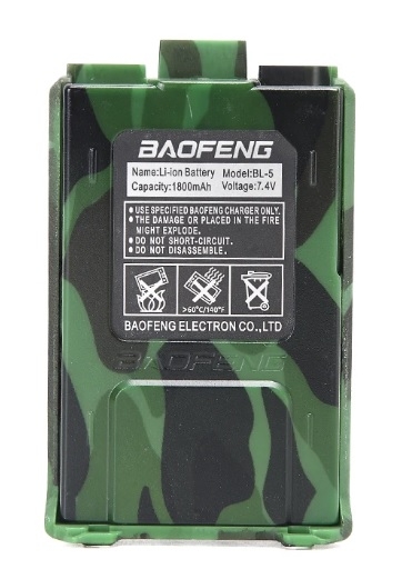 Li-Ion Battery for the Baofeng UV-5R Radio, 1800 mAh - Camo OD-A-BAOF027 asgbox.pl Li-Ion Battery for the Baofeng UV-5R Radio, 1800 mAh - Camo