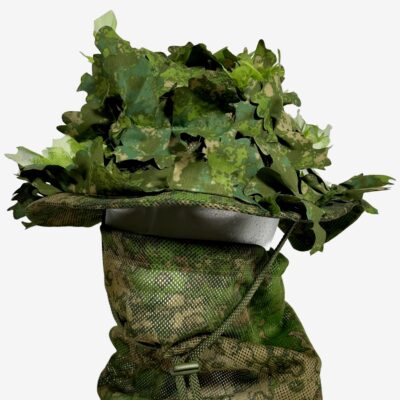 Alternative view of KMCS Boonie Hat with 3D Leaves - Next-Gen Green