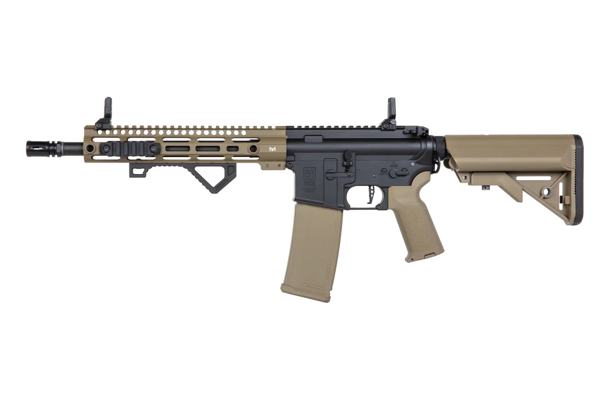 SA M4 Carbine M-LOK (SA-P20 Prime(TM) Aster II ETU) with Brushless Motor - Black/Tan OD-A-SPARMS268-TAN asgbox.pl SA M4 Carbine M-LOK (SA-P20 Prime(TM) Aster II ETU) with Brushless Motor - Black/Tan