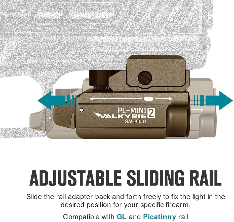 OLIGHT Pistol Flashlight Valkyrie PL-Mini 2 600 lm - Tan OD-A-OLIGHT015-TAN asgbox.pl OLIGHT Pistol Flashlight Valkyrie PL-Mini 2 600 lm - Tan - obrazek 3
