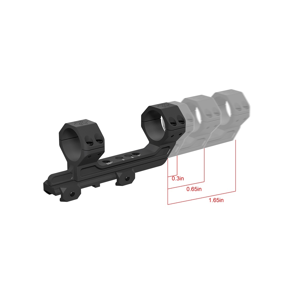 VO AR15 One-Piece Adjustable Extended Mount for 30mm Riflescope - Black OD-A-XASR-3037 asgbox.pl VO AR15 One-Piece Adjustable Extended Mount for 30mm Riflescope - Black - obrazek 4