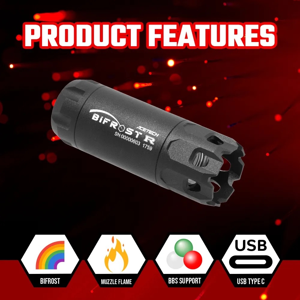 AceTech BIFROST R Tracer Unit with Muzzle Flame - Black OD-A-PAT0720-B-001 asgbox.pl AceTech BIFROST R Tracer Unit with Muzzle Flame - Black - obrazek 5