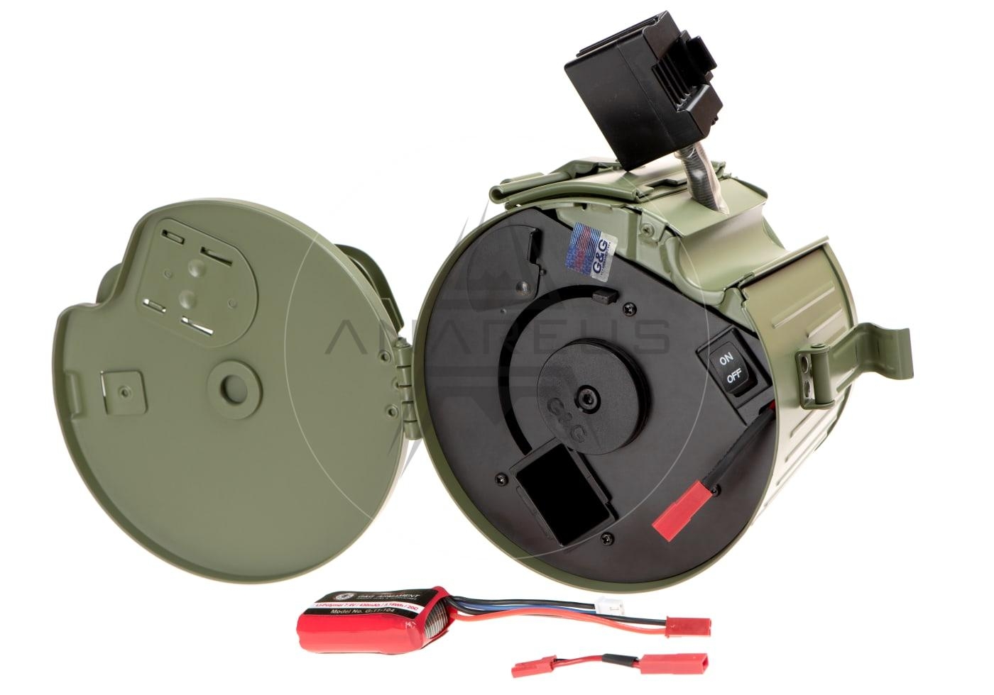 G a G Electric Drum Magazine for MG42, 1700 BBs - Green OD-A-GAG00073-OD asgbox.pl G a G Electric Drum Magazine for MG42, 1700 BBs - Green - obrazek 4