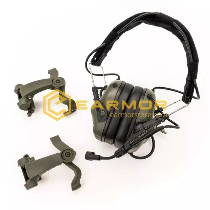 EARMOR M32X MOD4 Tactical Headset, M16C Mount for FAST / ARC - Green OD-A-M32XPLUS-FG asgbox.pl EARMOR M32X MOD4 Tactical Headset, M16C Mount for FAST / ARC - Green - obrazek 3