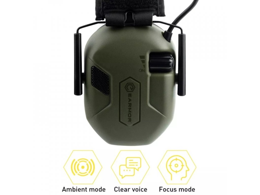 EARMOR M300A Electronic Hearing Protector - Coyote Brown OD-A-M300A-CB asgbox.pl EARMOR M300A Electronic Hearing Protector - Coyote Brown - obrazek 5