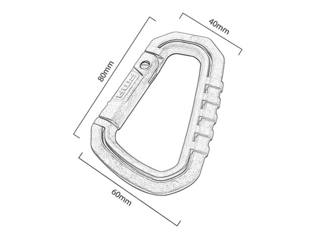 FMA Large Carabiner D-HOOK, 1 Piece - Black OD-A-TB862 asgbox.pl FMA Large Carabiner D-HOOK, 1 Piece - Black - obrazek 2