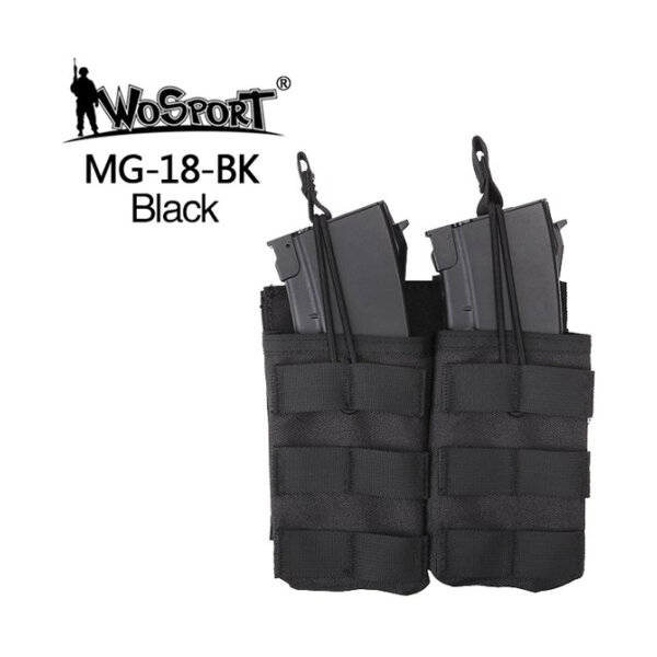 WST Open MOLLE Pouch for 2 × G36 Magazines – Black