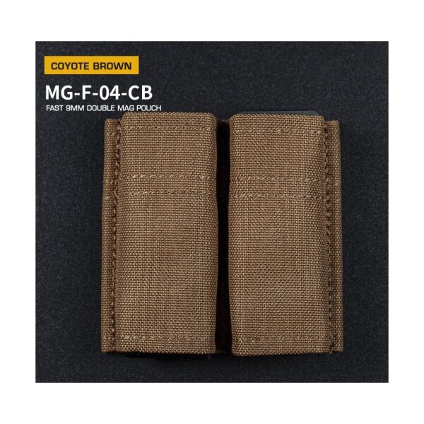 WST FAST Type 9mm Pistol Magazine MOLLE Double Pouch – Coyote