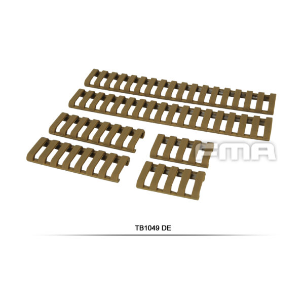 FMA Rubber Ladder Z70 RIS Rail Cover, 6 Pieces - Tan