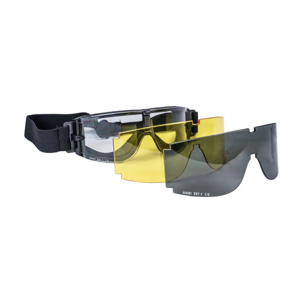 STRIKE Safety Goggles EP-01, 3 Lenses - Black