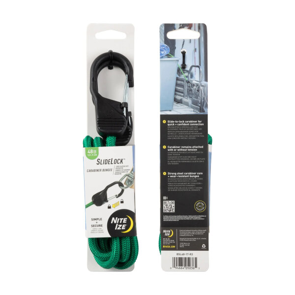 SlideLock(R) Carabiner Bungee - green