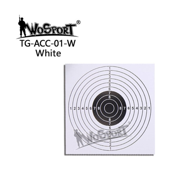 WST Set of 100 Pcs Training Target Sheets 140 × 140 mm – White