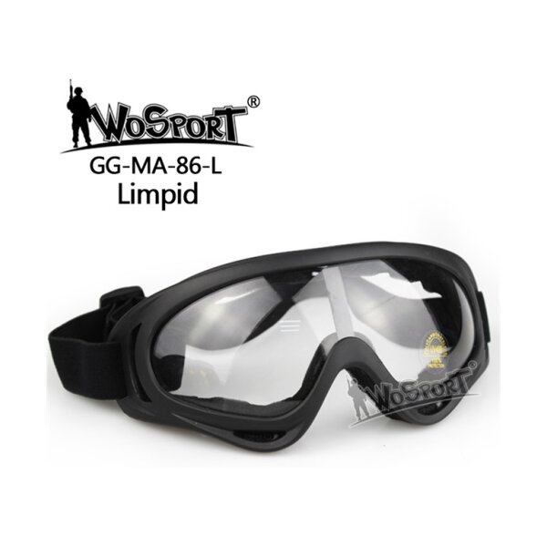 WST MA-86 Safety Goggles, Clear Visor – Black