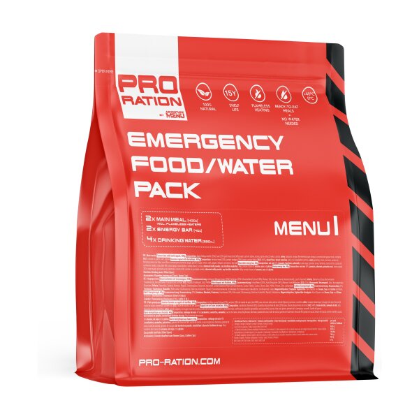PRO-RATION MRE Emergency Food / Water Pack – Menu 1