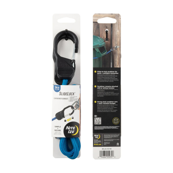 SlideLock(R) Carabiner Bungee- blue
