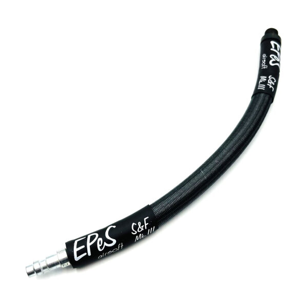 EPeS IGL HPA S a F Braided Hose, 20 cm, QD Foster  plus  1/8 NPT - Steel Gray