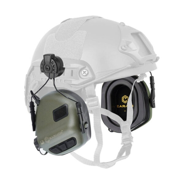 EARMOR M31 PLUS SET Electronic Hearing Protector with Helmet Mount – Foliage Green