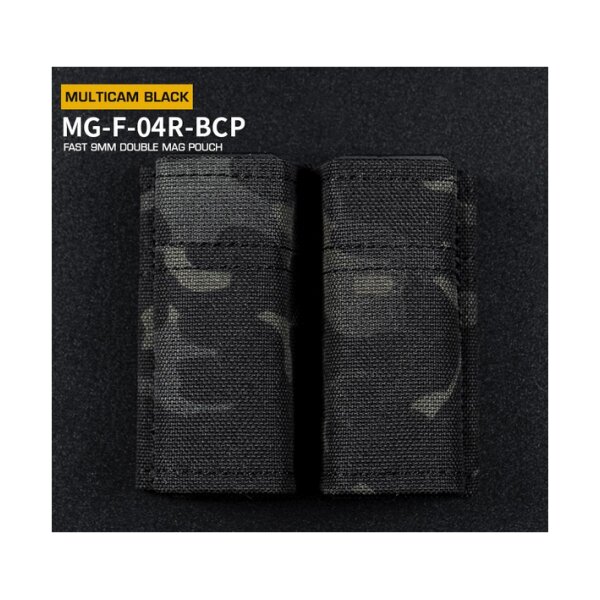 WST FAST Type 9mm Pistol Magazine MOLLE Double Pouch – MC Black