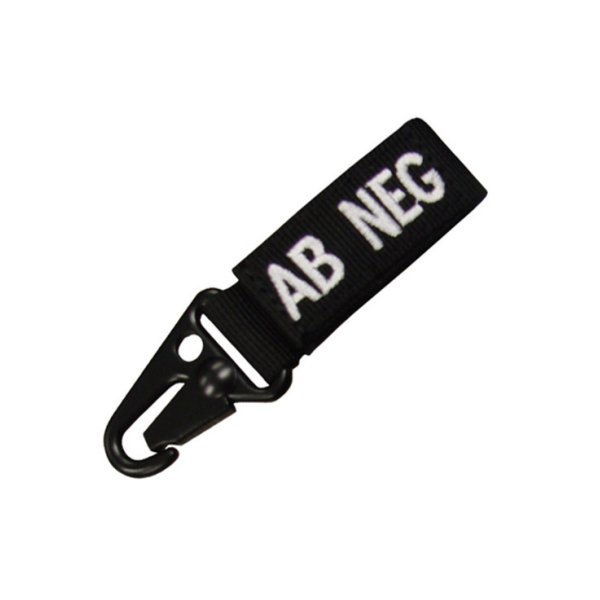 Keychain with blood group BLACK - A POS