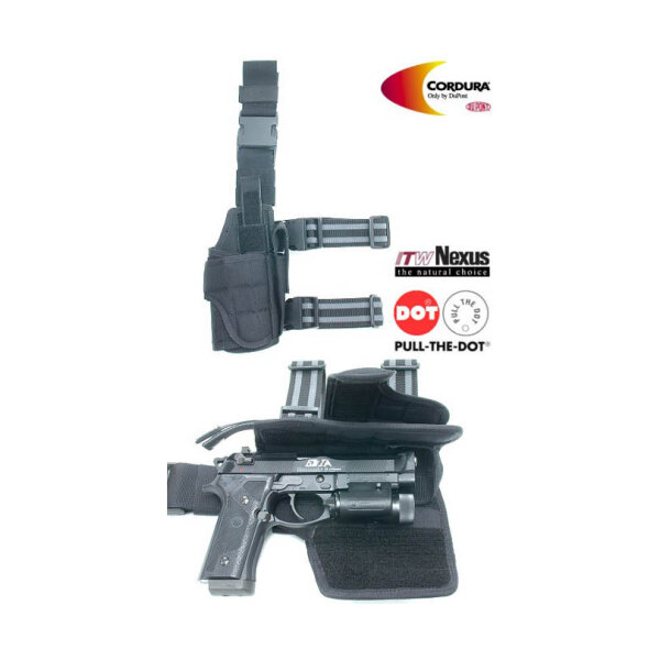 GUARDER Universal Leg Holster TORNADO, Right-Handed - Black