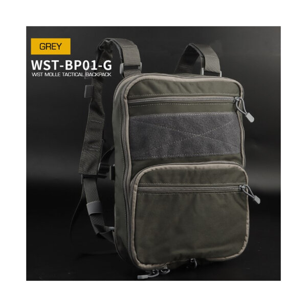 WST MOLLE Tactical FLAT Backpack – Grey