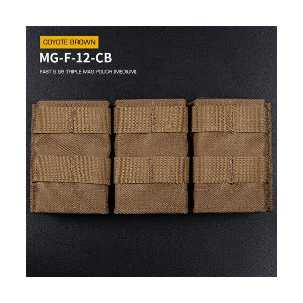 WST FAST Type 5.56 (M4) Triple Magazine MOLLE Pouch – Coyote