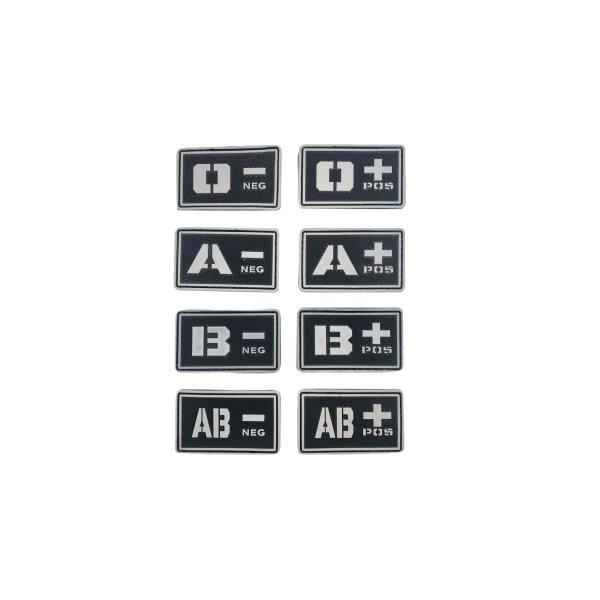 Blood patch 0 POS - TYPE A - black/white