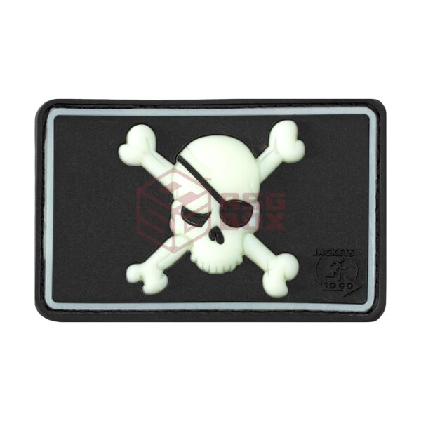 JTG Pirate Skull Rubber Patch Glow
