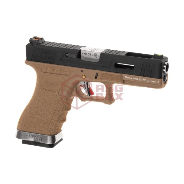 WE G-Force 17 BK Silver Barrel Metal Version GBB Desert