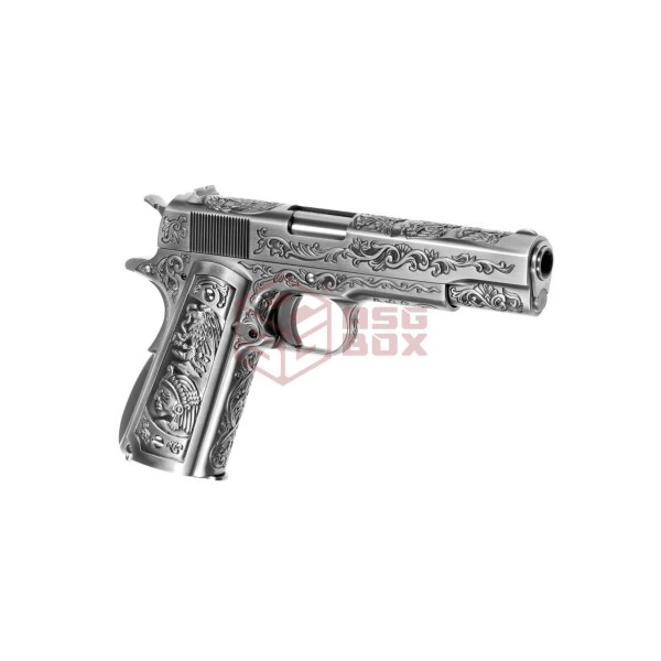 WE M1911 Etched Full Metal GBB Silver