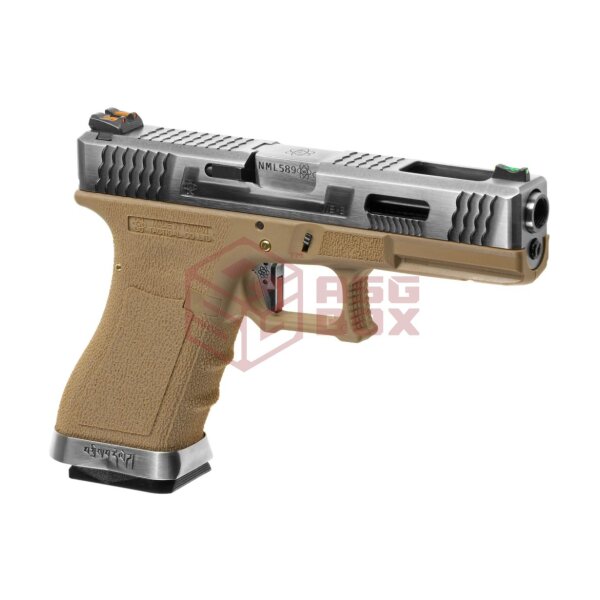 WE G-Force 18C SV Silver Barrel Metal Version GBB Desert