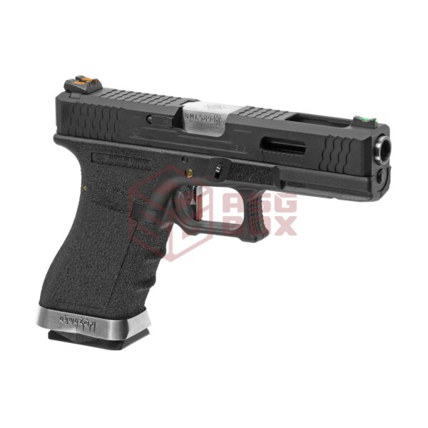 WE G-Force 18C BK Silver Barrel Metal Version GBB Black