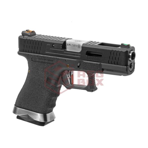 WE G-Force 19 BK Silver Barrel Metal Version GBB Black
