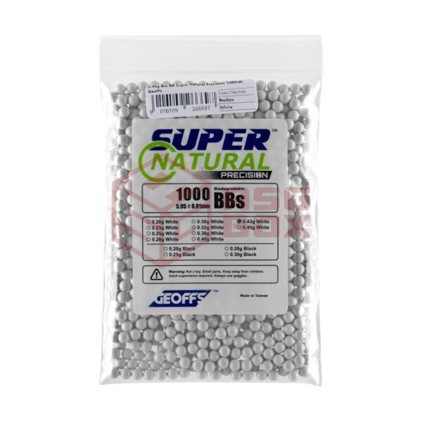 Geoffs 0.43g Bio BB Super Natural Precision 1000rds White