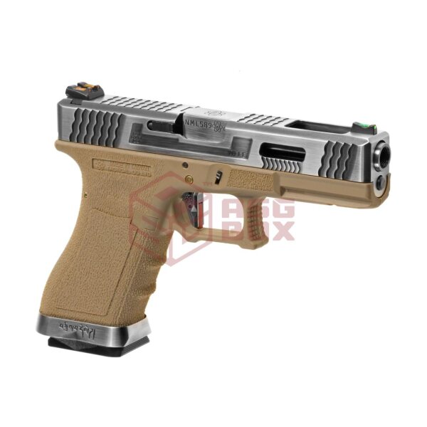 WE G-Force 17 SV Silver Barrel Metal Version GBB Desert