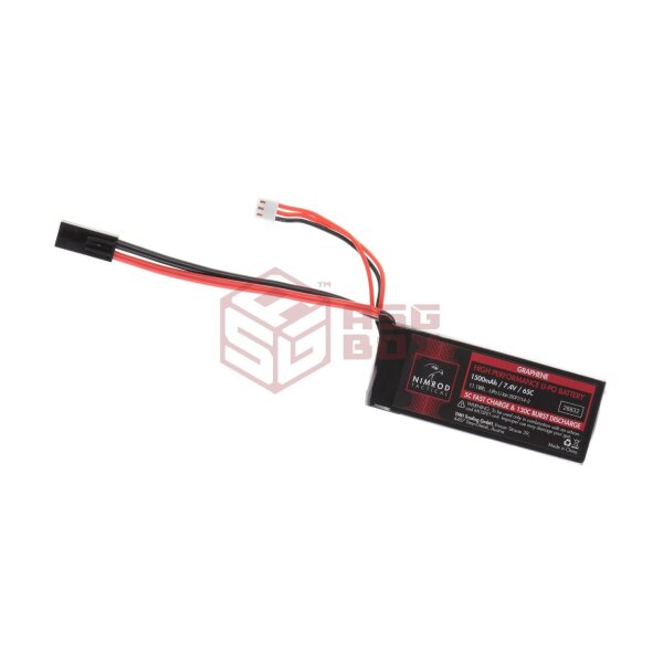 Nimrod Lipo 7.4V 1500mAh 65C Graphene Mini Type Black