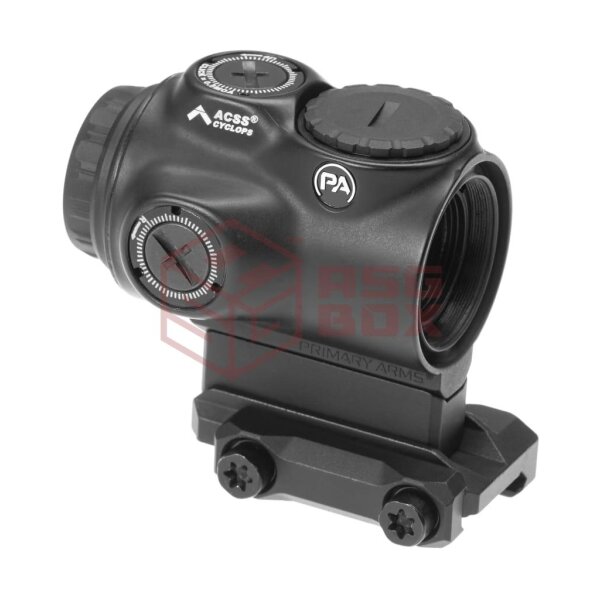 Primary Arms GLx 1x MicroPrism with Green Illuminated ACSS Cyclops Gen 3 Reticle Black