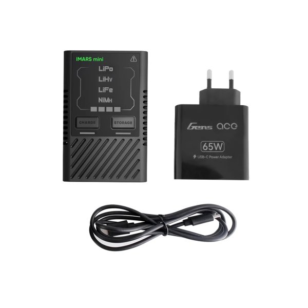 Gens ACE Charger G-TECH iMars Mini 2-4S, 60W (USB-C)  plus  AC Adapter and Cable