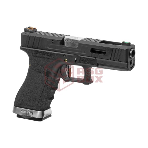WE G-Force 17 BK Silver Barrel Metal Version GBB Black