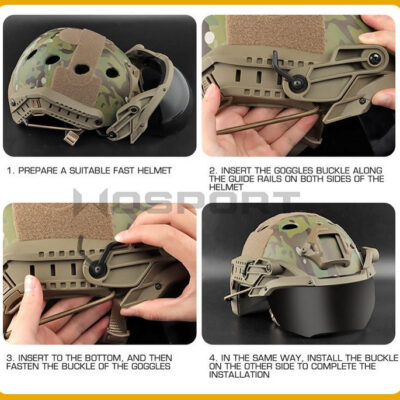 Tactical helmet outer suspension flip goggles - Black OD-A-WOSP34-BK asgbox.pl