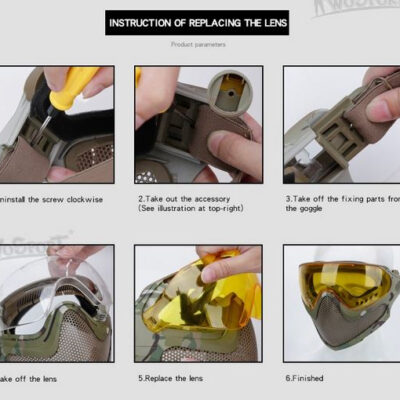 Pilot Mask (Steel mesh version) - Grey OD-A-WOSP43-GR asgbox.pl