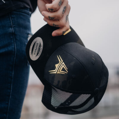 Retro Trucker Cap ANAREUS Spider logo yellow - Multicam BLACK(R) OD-A-ANAR59-MCB asgbox.pl