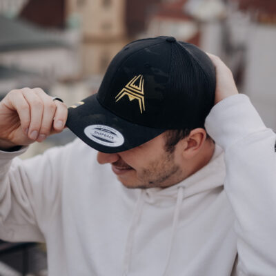 Retro Trucker Cap ANAREUS Spider logo yellow - Multicam BLACK(R) OD-A-ANAR59-MCB asgbox.pl