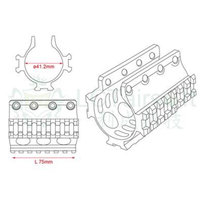 LCT 75mm RIS silencer rail OD-A-PK412 asgbox.pl