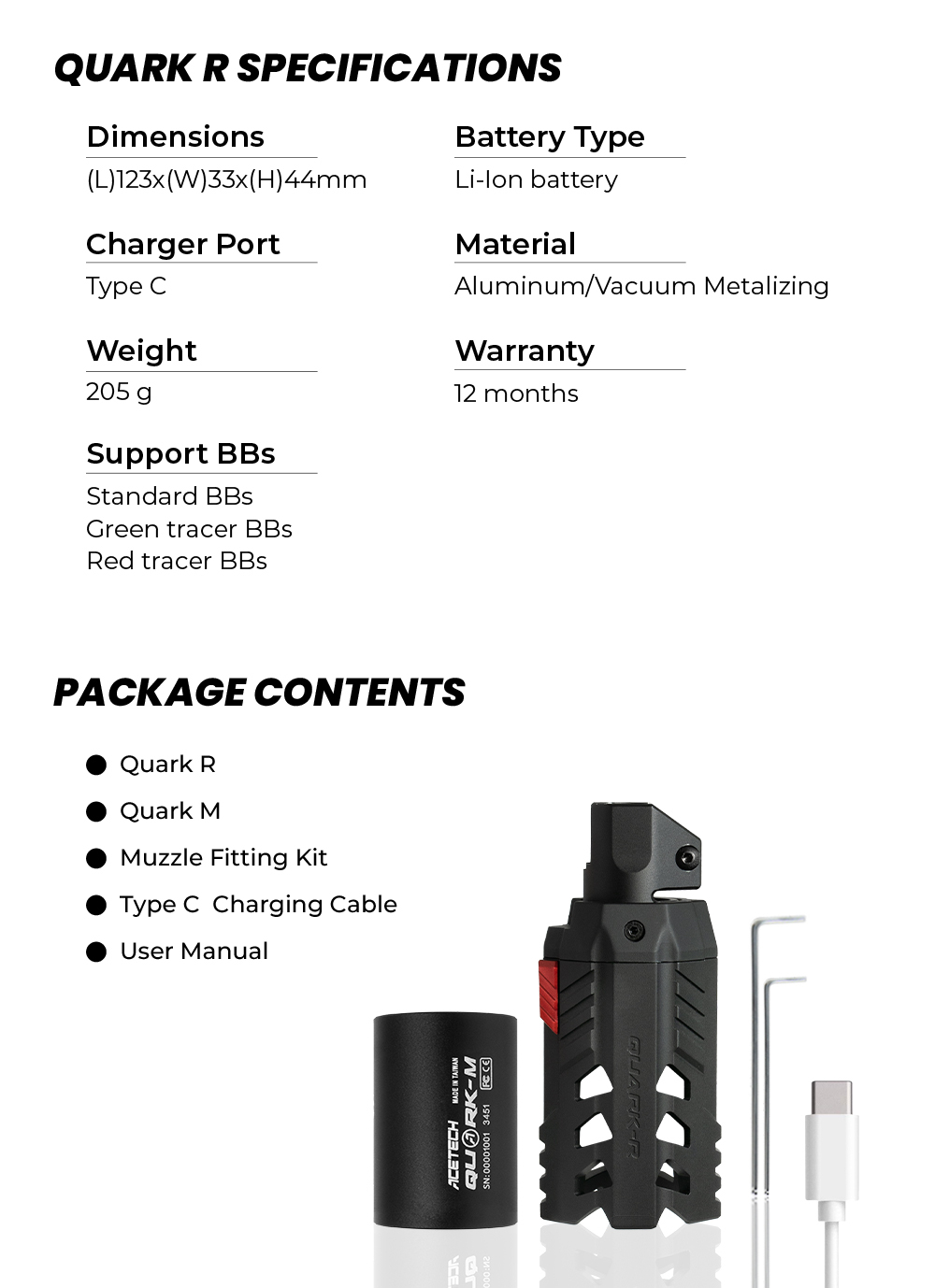 AceTech QUARK R (BIFROST) Tracer Unit with Flashlight - Black OD-A-PAT4000-B-301 asgbox.pl AceTech QUARK R (BIFROST) Tracer Unit with Flashlight - Black - obrazek 8
