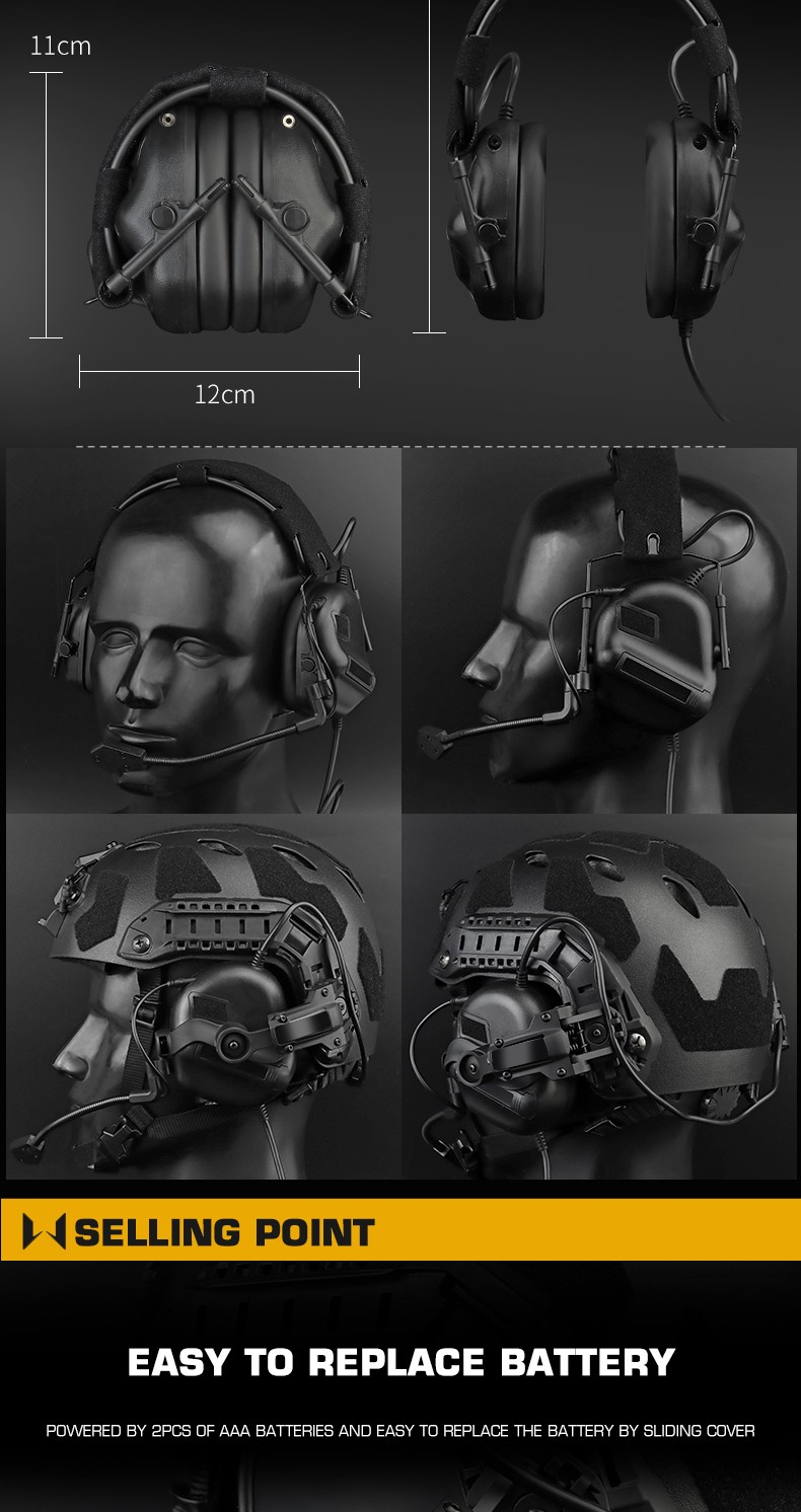 WoSport Active Headset Gen5 plus FAST Helmet Mount - Black OD-A-WOSP147-TAN asgbox.pl WoSport Active Headset Gen5 plus FAST Helmet Mount - Black - obrazek 6