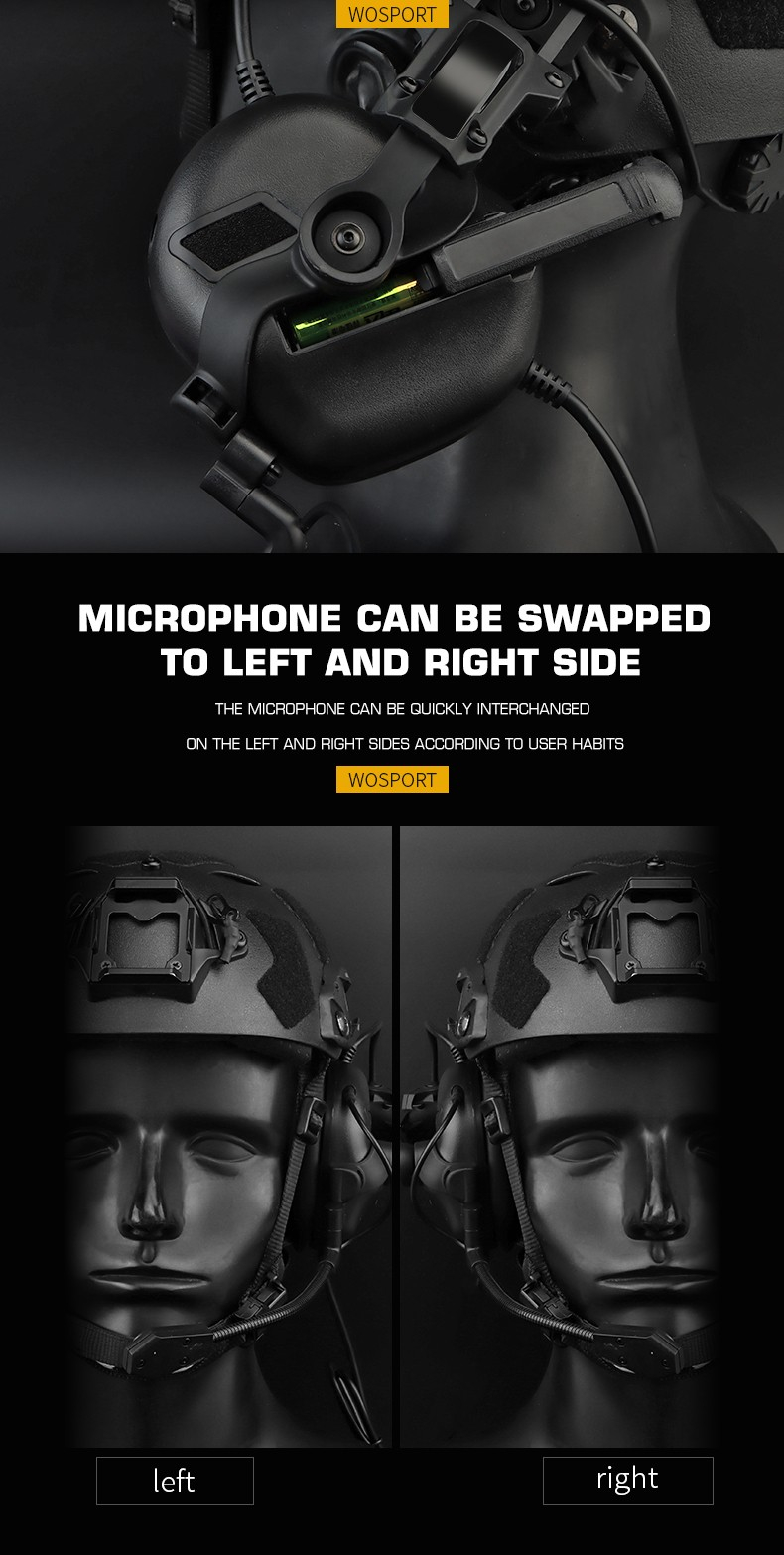 WoSport Active Headset Gen5 plus FAST Helmet Mount - Black OD-A-WOSP147-TAN asgbox.pl WoSport Active Headset Gen5 plus FAST Helmet Mount - Black - obrazek 7