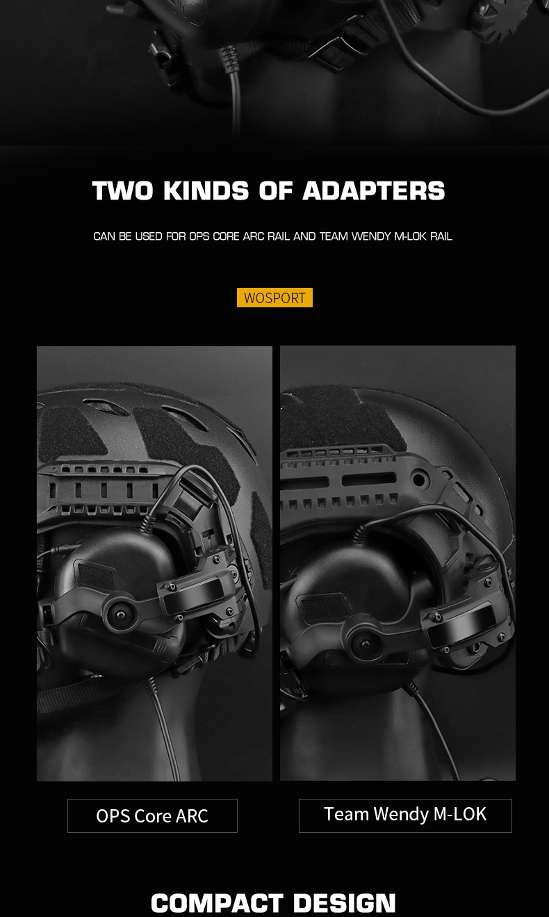 WoSport Active Headset Gen5 plus FAST Helmet Mount - Black OD-A-WOSP147-TAN asgbox.pl WoSport Active Headset Gen5 plus FAST Helmet Mount - Black - obrazek 10