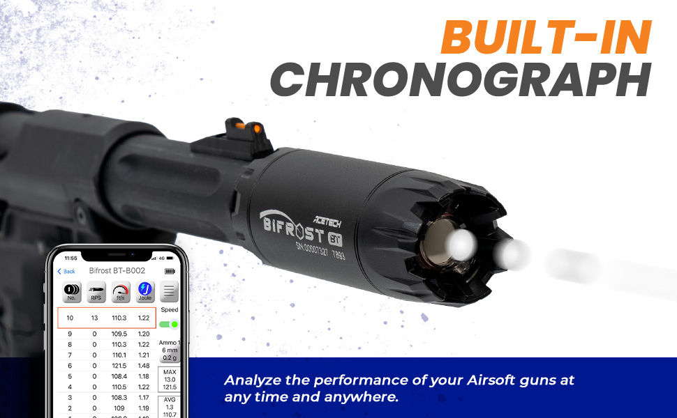 AceTech BIFROST BT (Bluetooth Chrono) Tracer Unit - Black OD-A-PAT0710-B-001 asgbox.pl AceTech BIFROST BT (Bluetooth Chrono) Tracer Unit - Black - obrazek 8