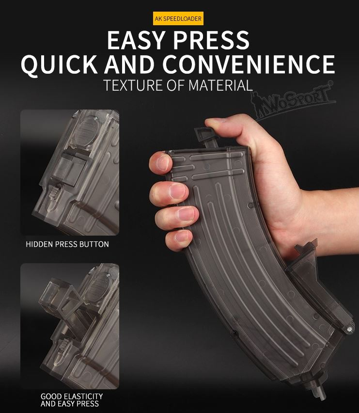 Speedloader type AK, 1000 BBs - Transparent (bright) OD-A-WOSP79-LIM asgbox.pl Speedloader type AK, 1000 BBs - Transparent (bright) - obrazek 6